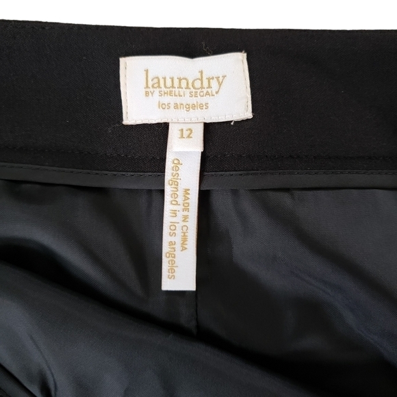 Laundry Shelli Segal Black Office Mini Skirt With Front Slit - Picture 7 of 10